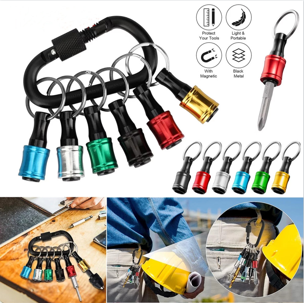 28PCS 1/4" Hex Shank Quick Release Keychain, Screwdriver Drill Bit for Holder