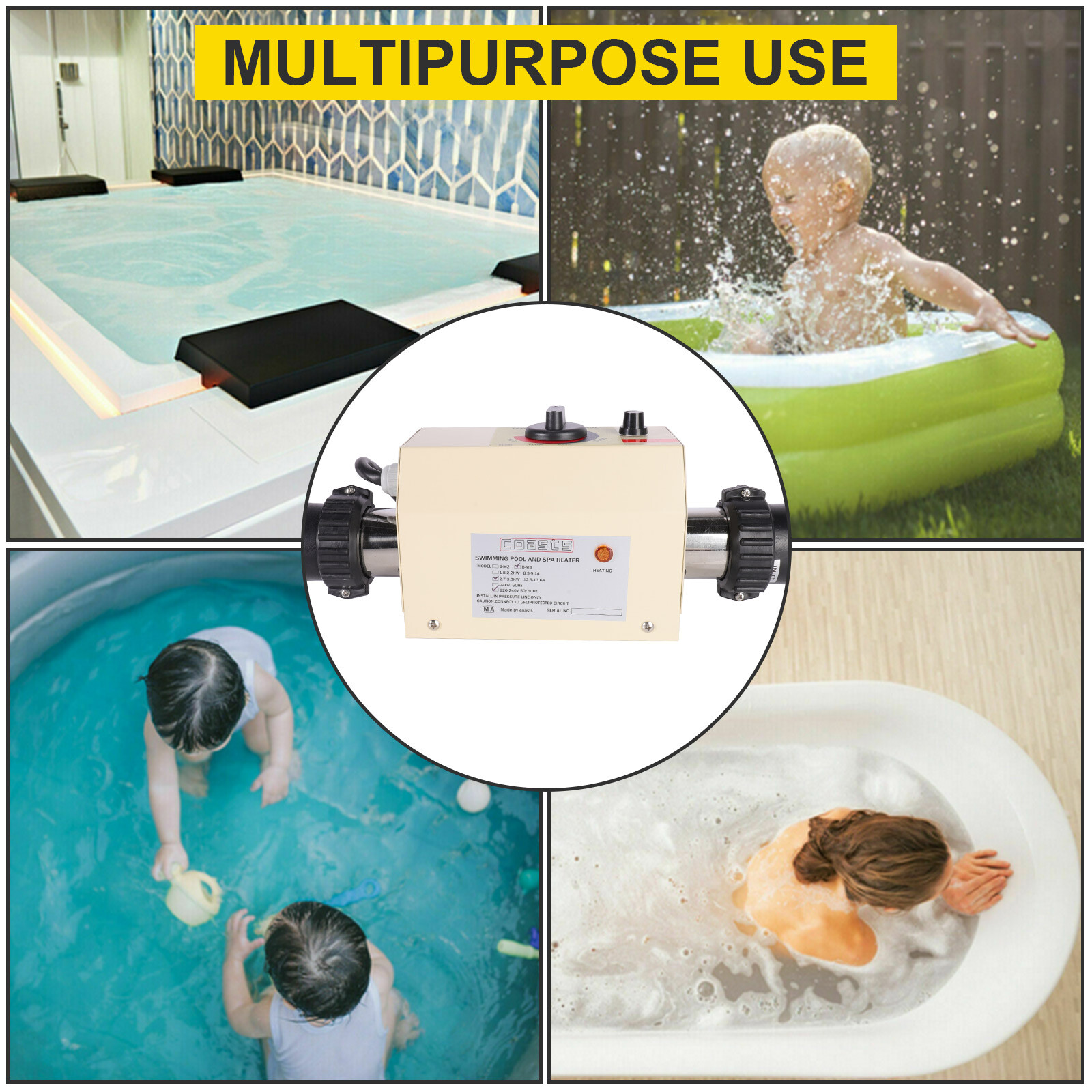 220V SPA Heater Electric Swimming Pool and Heating Tub Water Heater Thermostat