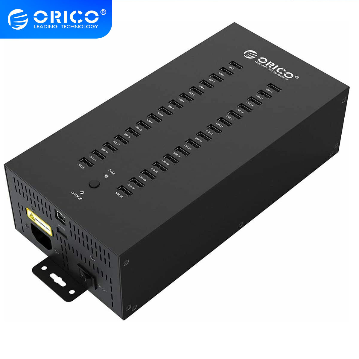 ORICO 20/30 Ports Industrial 300W Powered Data Hub USB 2.0 Splitter Full Metal