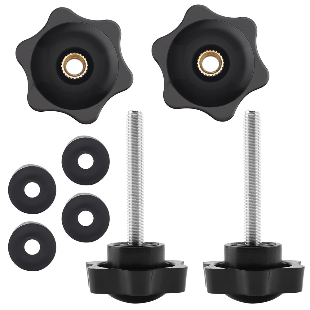 Jerbor 2 Pack Replacement Arm Adjustment Knobs for Rollators Walker Black
