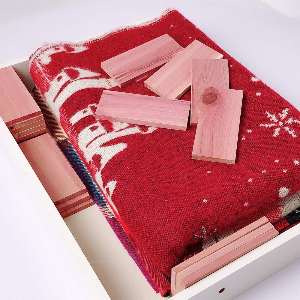 16 PCS Cedar Block Clothes Storage Aromatic Red Plank Closet Accessory