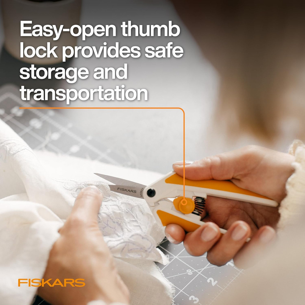 Fiskars Micro-Tip Spring-Assisted Scissors for Precision Cutting and Crafts