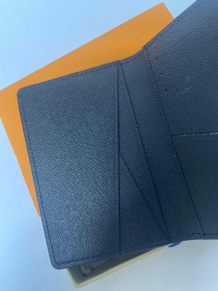 LV Louis Vuitton Pocket Organizer Monogram Eclipse Black
