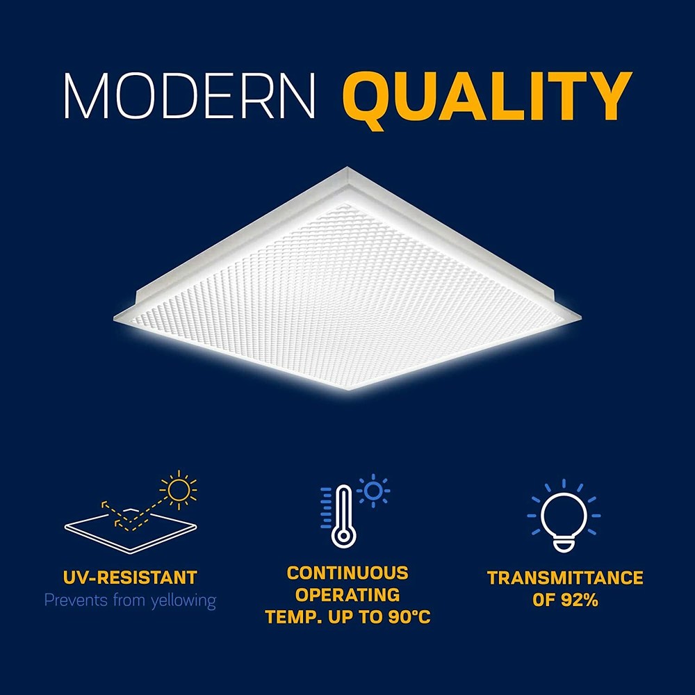 KastLite .125" Prismatic Lighting Panel Diffuser for Overhead Fixtures | 4 Pack