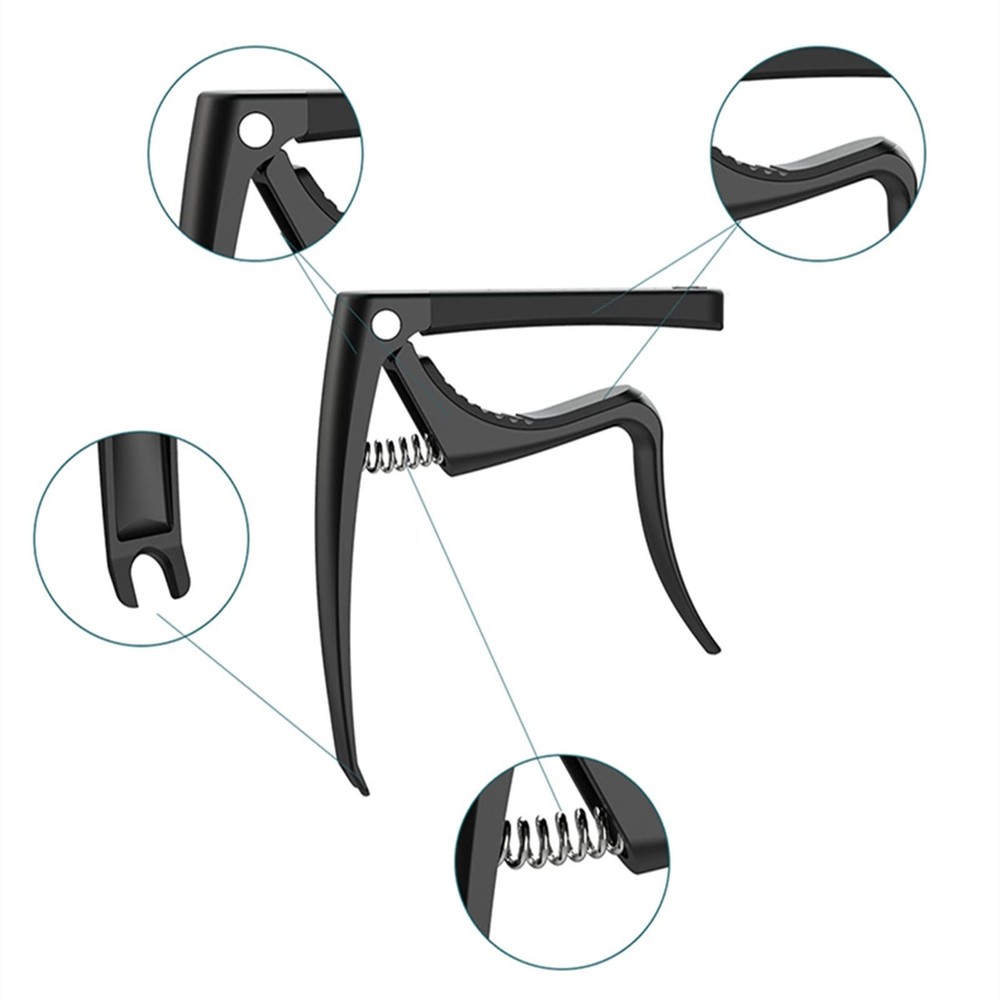 Guitar Capo 4 in 1 Capo Replaceable Capo Bridge Pin Puller Remover for Acoust...