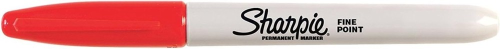 Fine Tip Permanent Markers, Black & Red 2-Pack