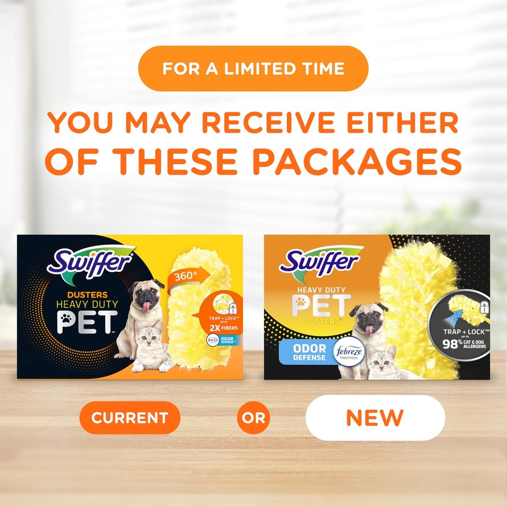 Swiffer Dusters Heavy Duty Pet Multi-Surface Duster Refills for Cleaning, Wit...