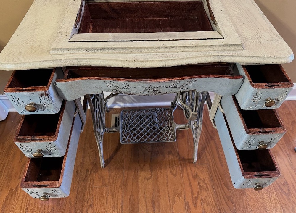 antique vanity desk with mirror