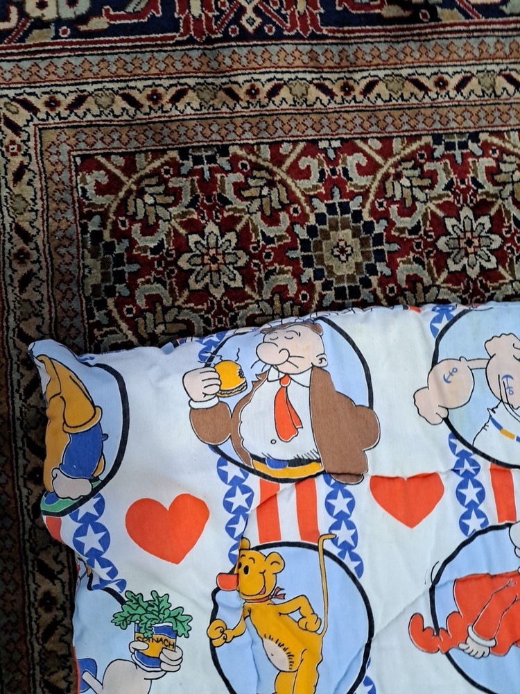 Vintage Quilted Popeye Theme Comforter Blanket