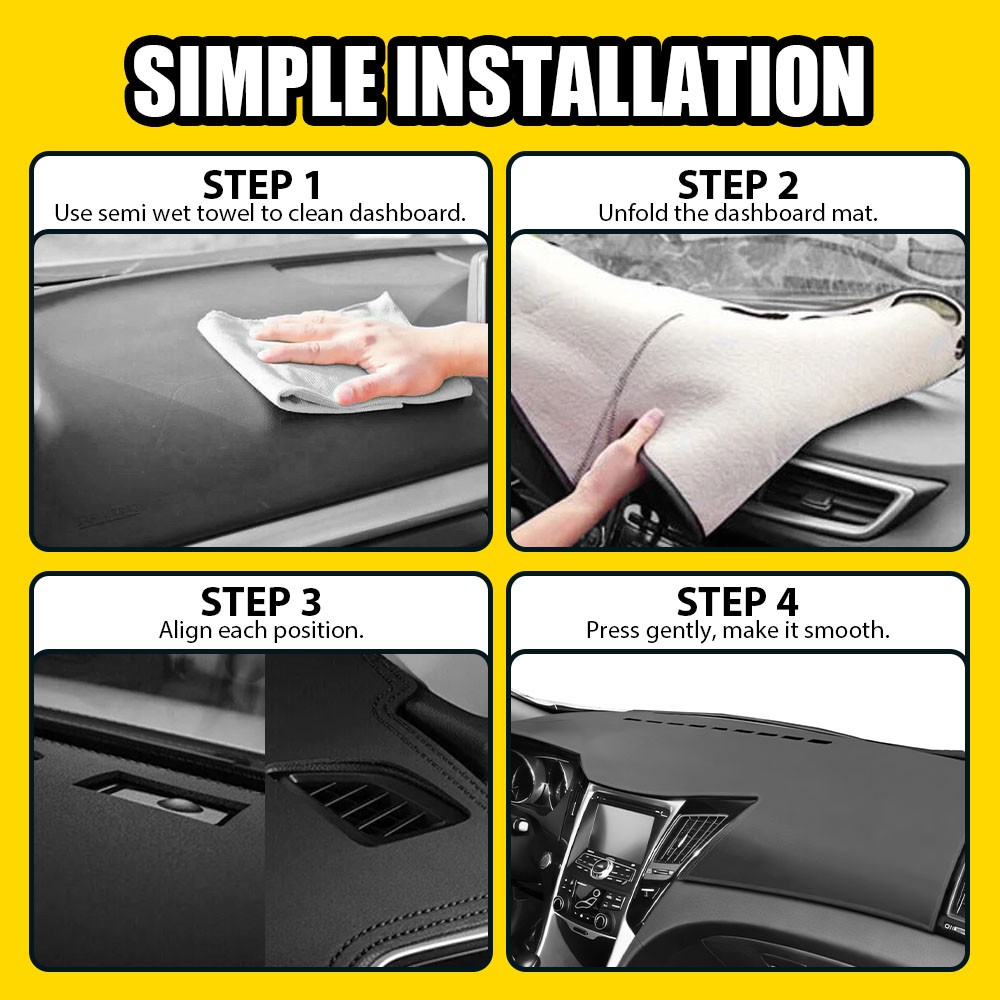 Car Leather Dashboard For Hyundai Sonata 2011-2014 Dash Cover Protector Mat EO