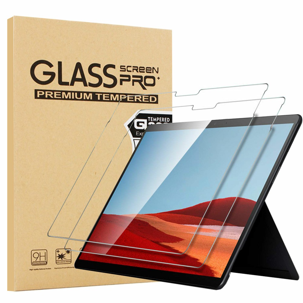 (2 Pack) Microsoft Surface Pro X 13" 2019 Clear Tempered Glass Screen Protector
