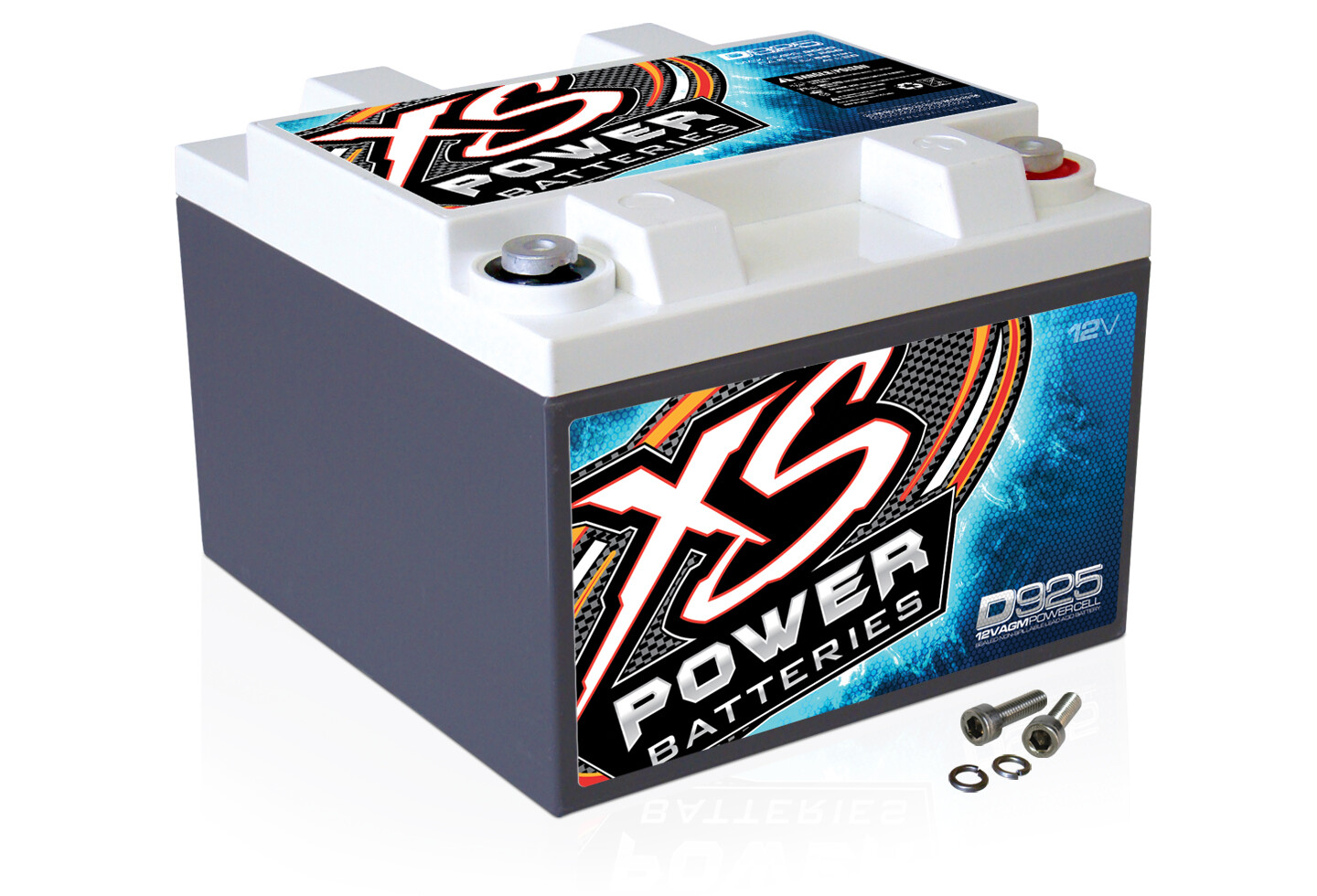 XS Power D925 2000 Amp AGM Power Cell Car Audio Battery + Terminal Hardware