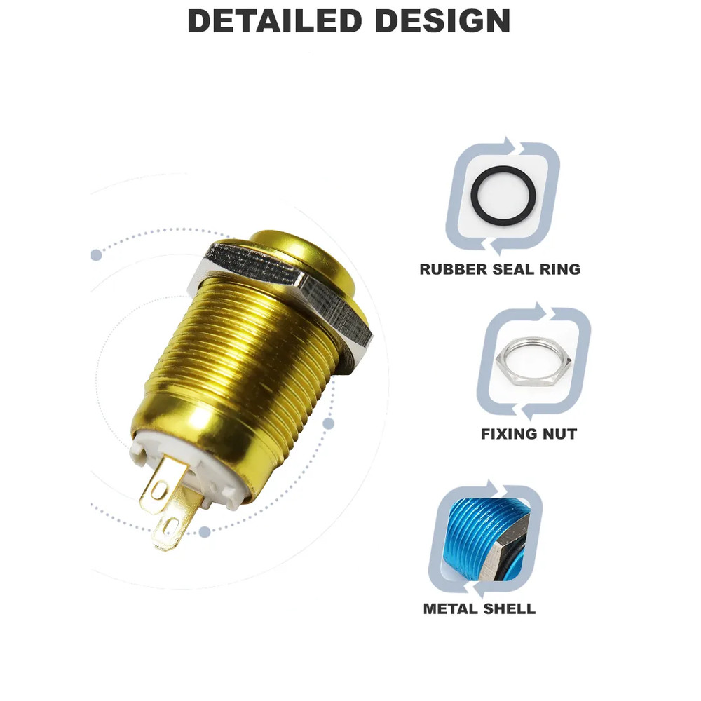 Guitar Kill Switch/Cutoff 12mm Green Momentary High Head Push Button Full Kit
