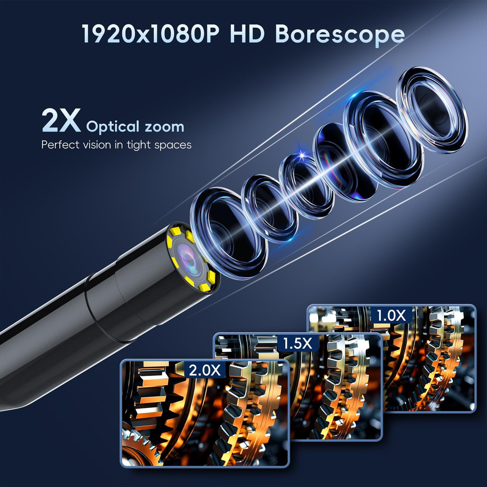 SKYBASIC Industrial Endoscope Borescope Camera with Light, 4.3'' HD Digital Hand