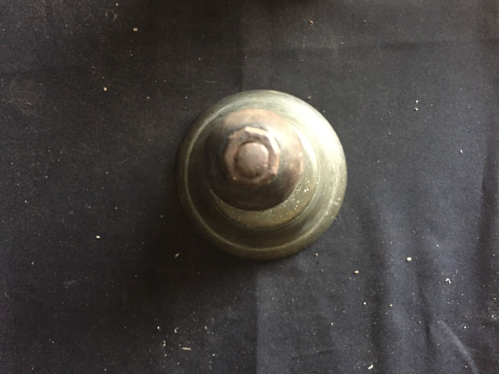 Antique Brass School Bell with Wooden Handle
