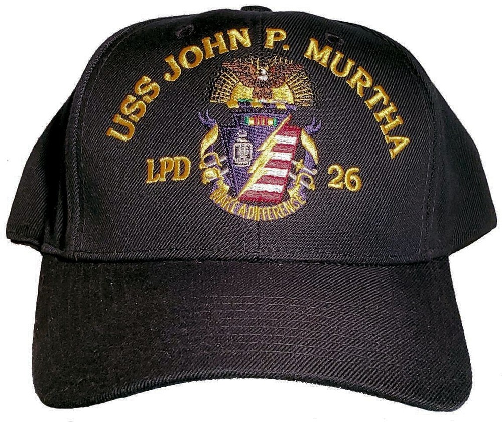 NEW USS JOHN P. MURTHA LPD 26 COMMAND BALL CAP with HOOK & LOOP ADJ REAR STRAP