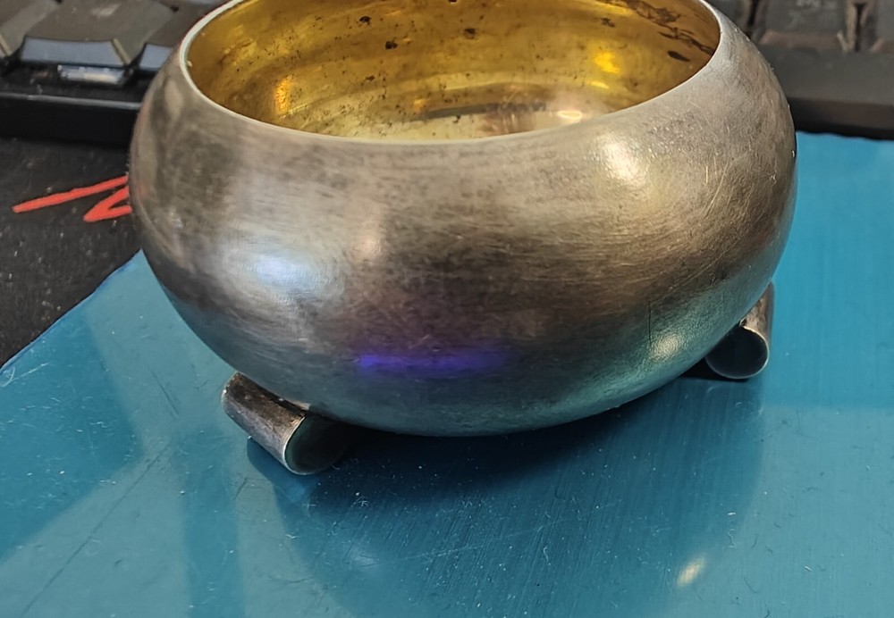 russian silver 84 enamel salt