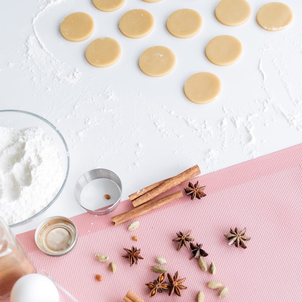 AMYONE Perforated Baking Mats, 2 PCS Pink Eclair Silicone Mat for Half Sheet,...