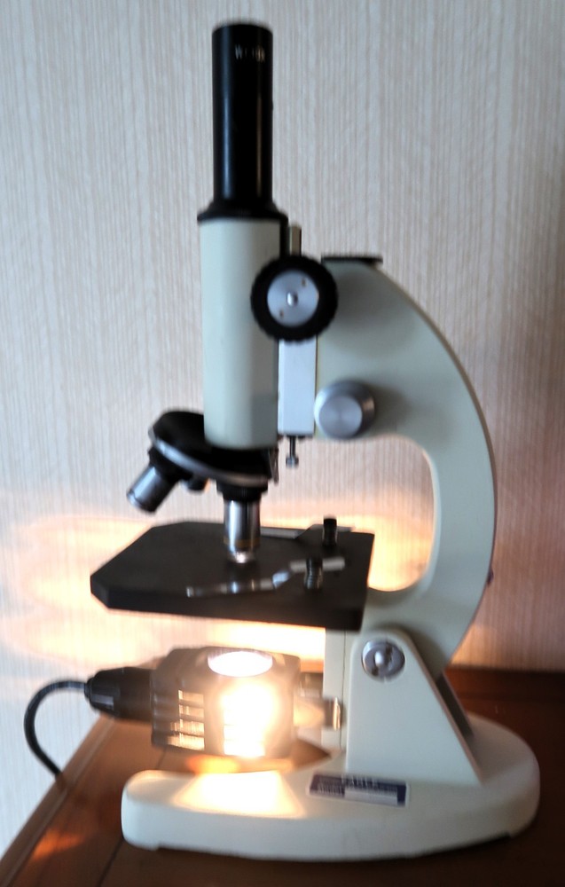 Vtg Lighted Microscope 3 Powers 4X 10X 40X Eagle MFG Model LM180 Works