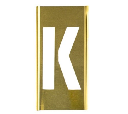 CH Hanson 10008K - Stencil Sort-1" Brass Gothic K