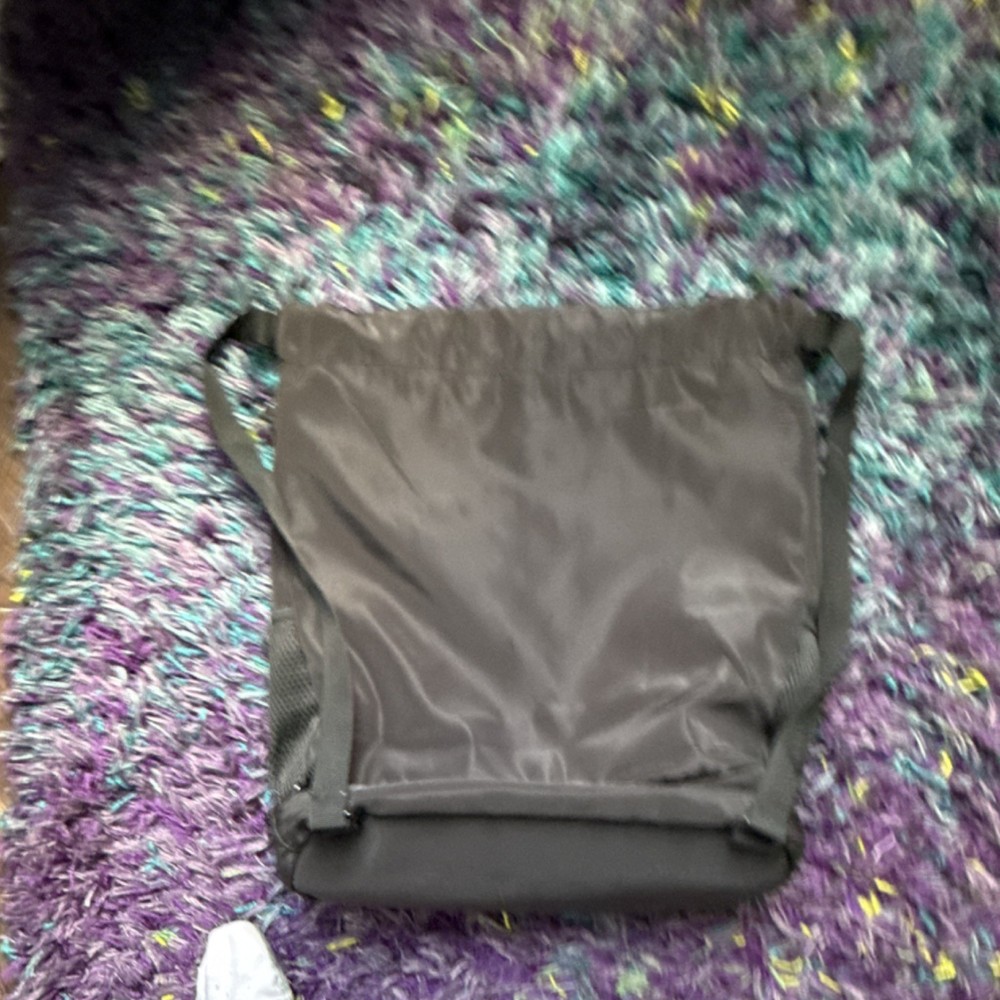 PRIME Black Drawstring Gym Bag Polyester Mesh Pockets 2 Gym & Training