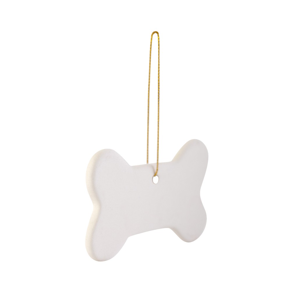 Ready to Paint DIY Ceramic Bisque Bone Shape Ornaments with Hanger | 12 Pack