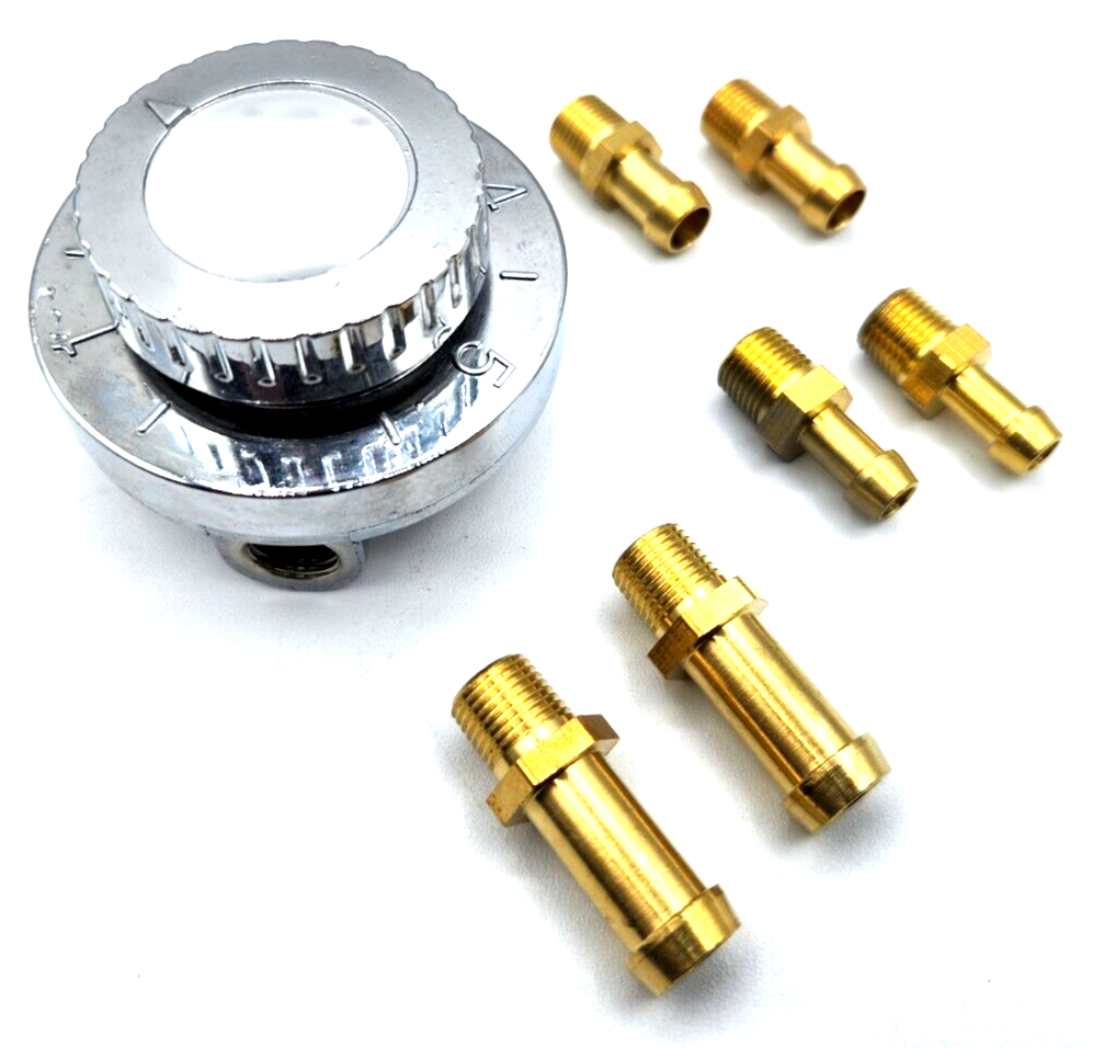 Universal Inline Chrome Low Pressure Adjustable Fuel Pressure Regulator 1-6 PSI