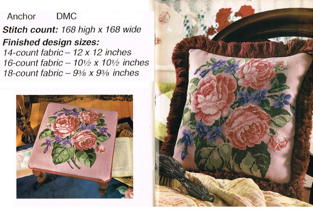 ROSE  BOUQUET  CROSS STITCH PATTERN ONLY  GU - RUU