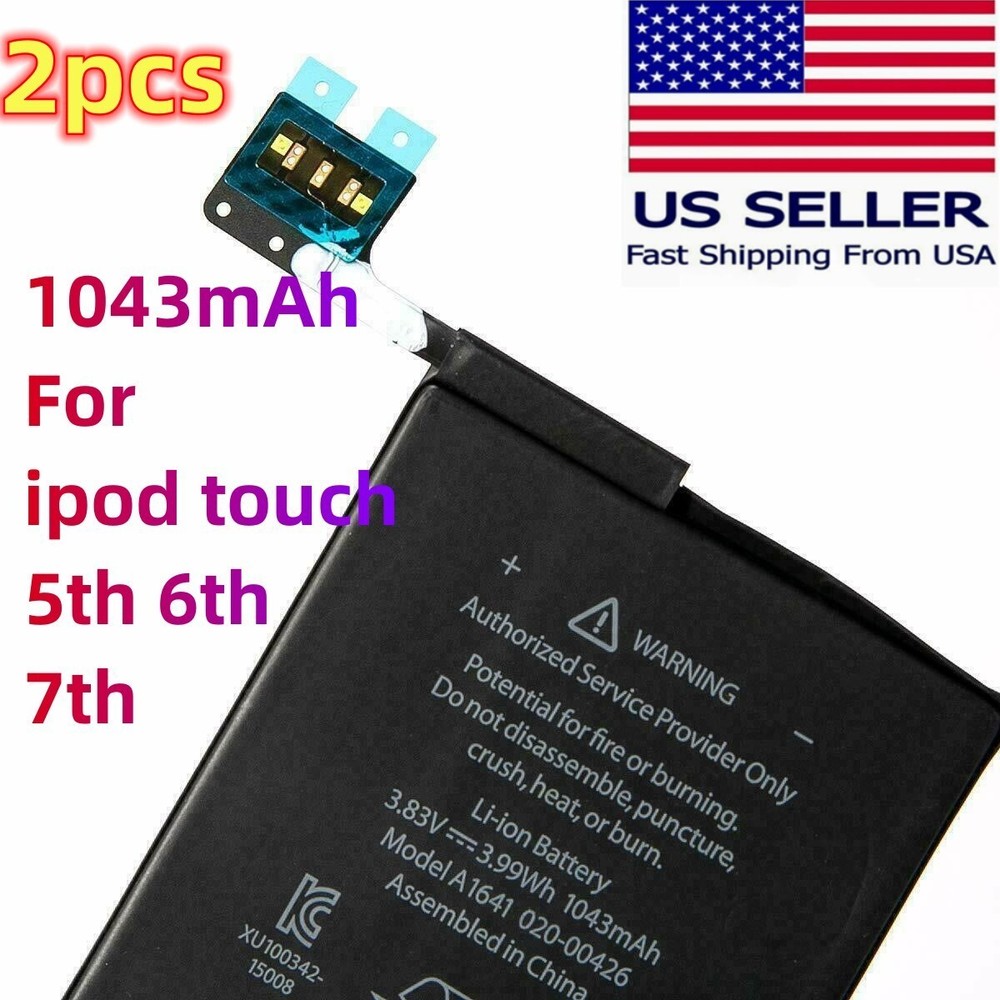 2pcs Replacement Internal Battery for iPod Touch 5th 6th 7th Generation 1043mAH