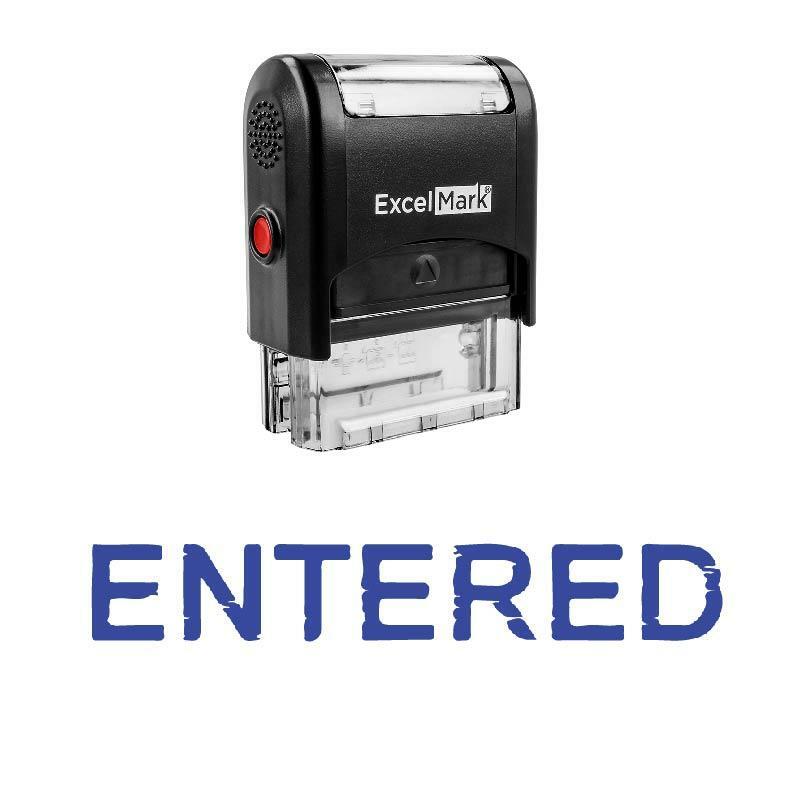 ENTERED Stamp - Self-Inking / Blue