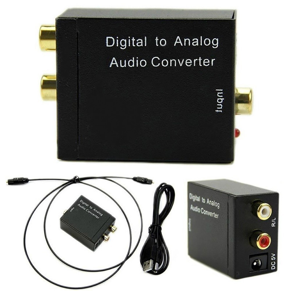 Digital Analog Audio Converter Adapter Amplifier Decoder Optical Fiber Coaxial q