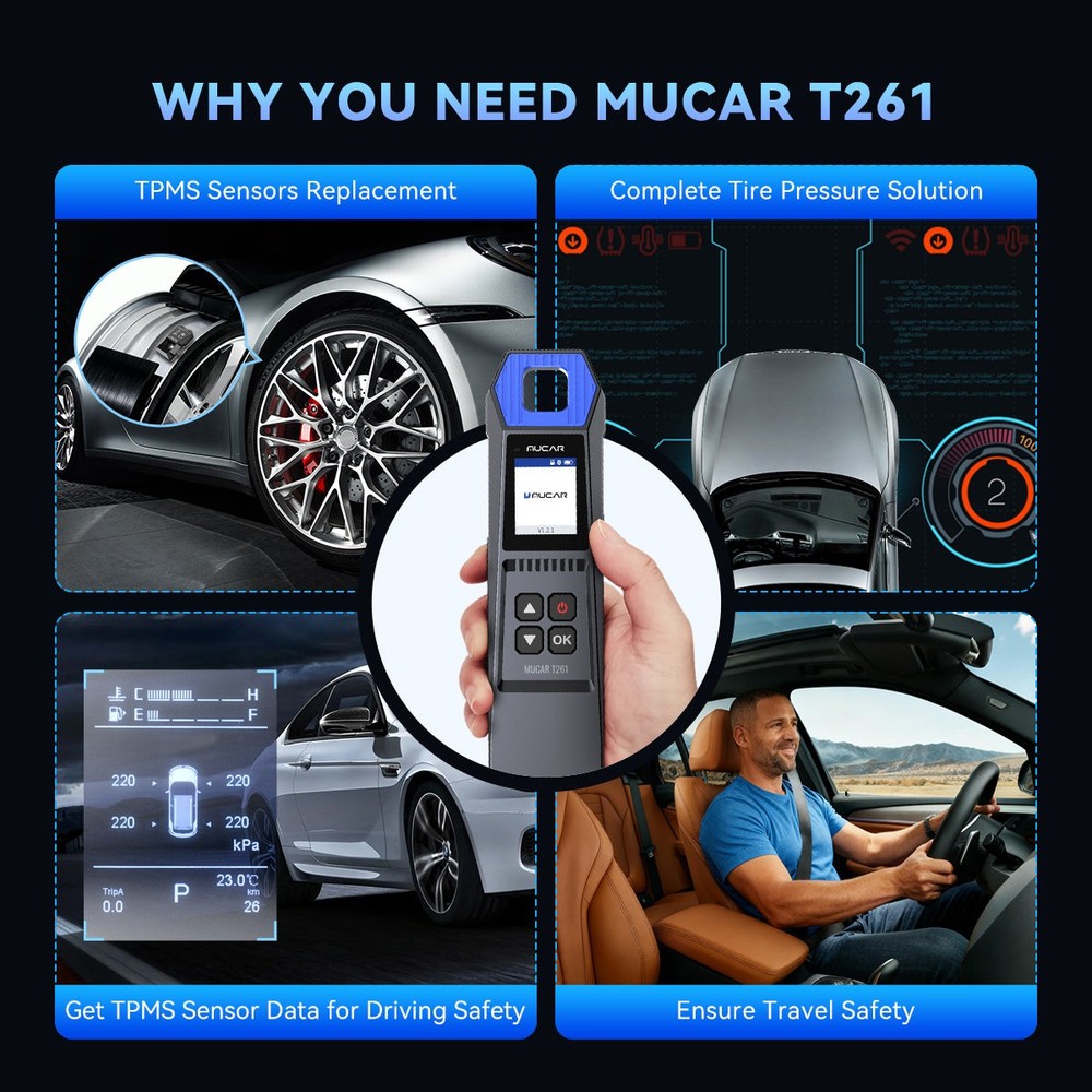 MUCAR T261 TPMS Relearn Sensor Activate Programming Tool For 892BT 689BT Scanner