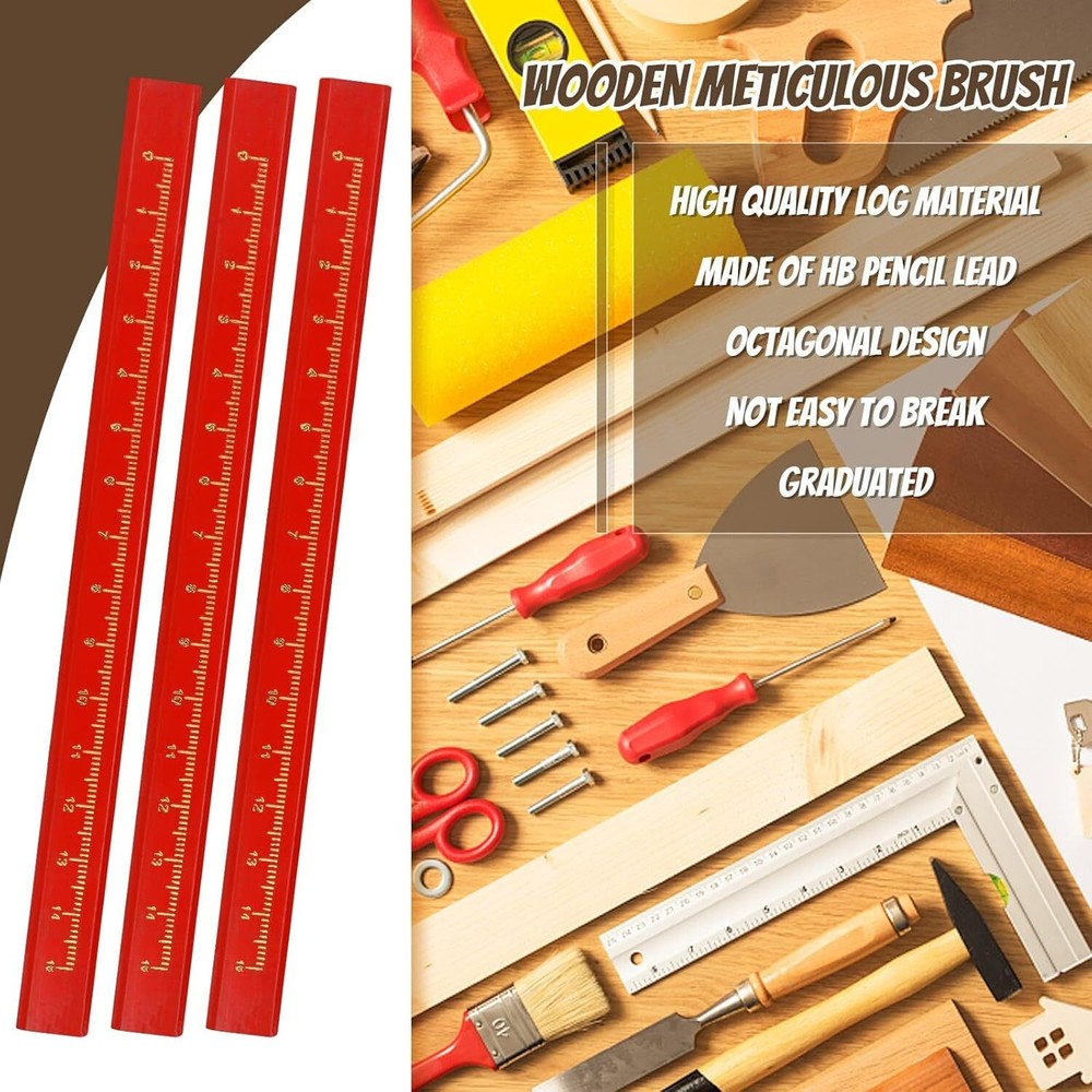 100 Pack Octagonal Black Carpenter Pencils for Woodworking Construction Marking