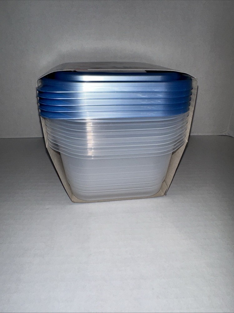 Goodcook 5 Large Square Container with Light Blue Lid 5.2 Cups