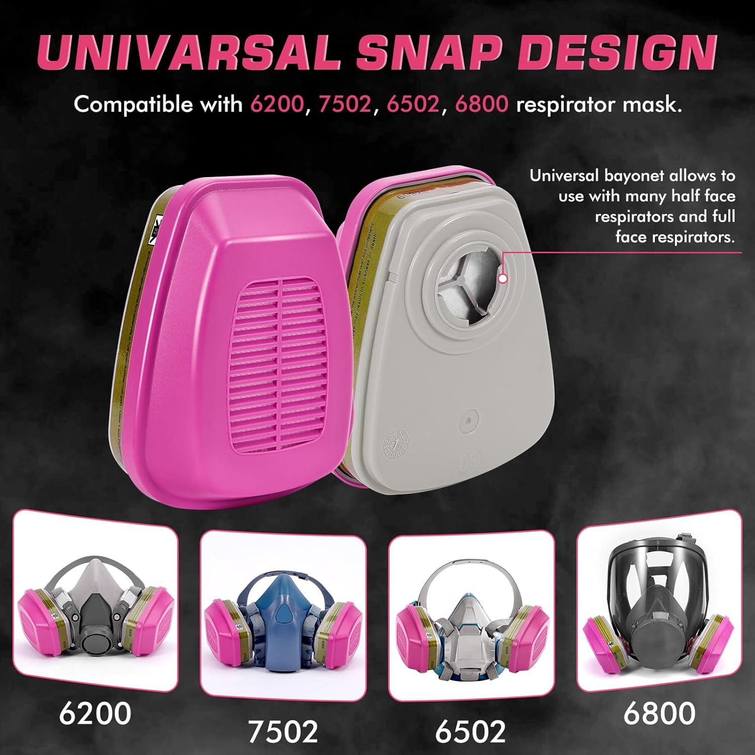 1 Pair 60926 Multi Gas Vapor P100 Replacement Respirator Protection Cartridge US