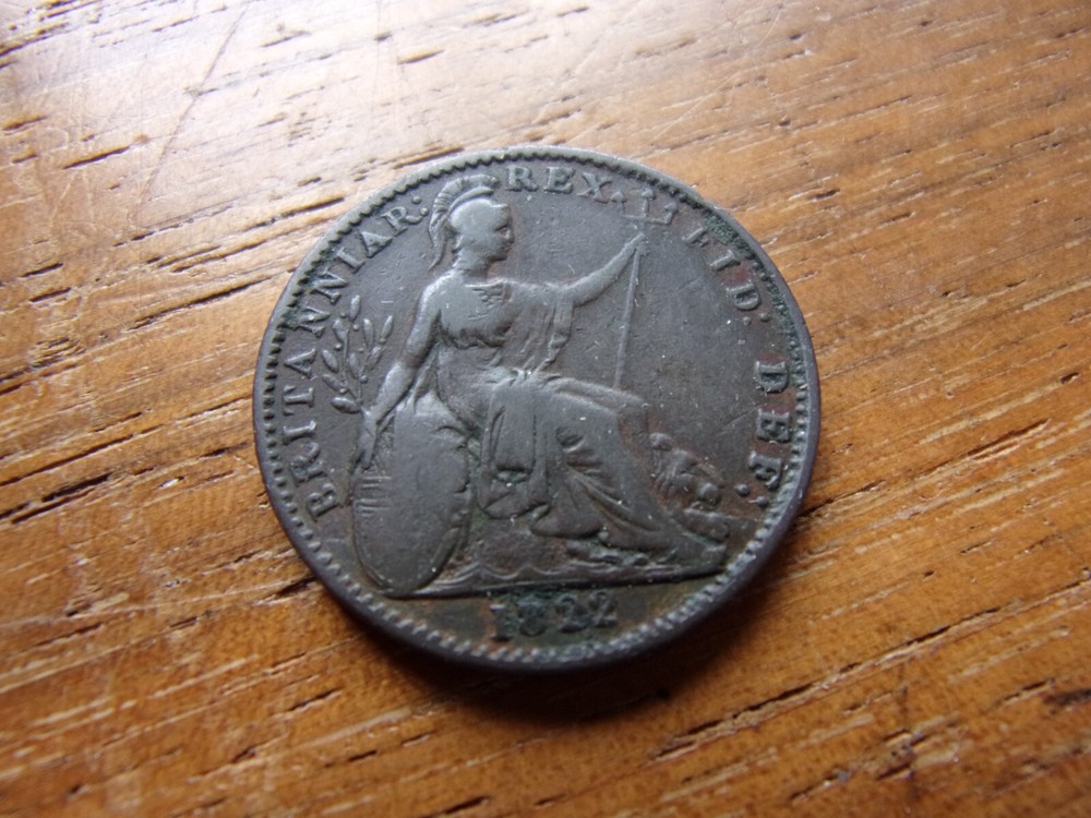 1822 ENGLAND FARTHING BETTER GRADE