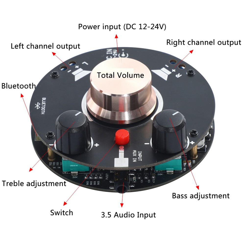 1pc Class D TPA3116 Digital Bluetooth Power Amplifier Board D-50A