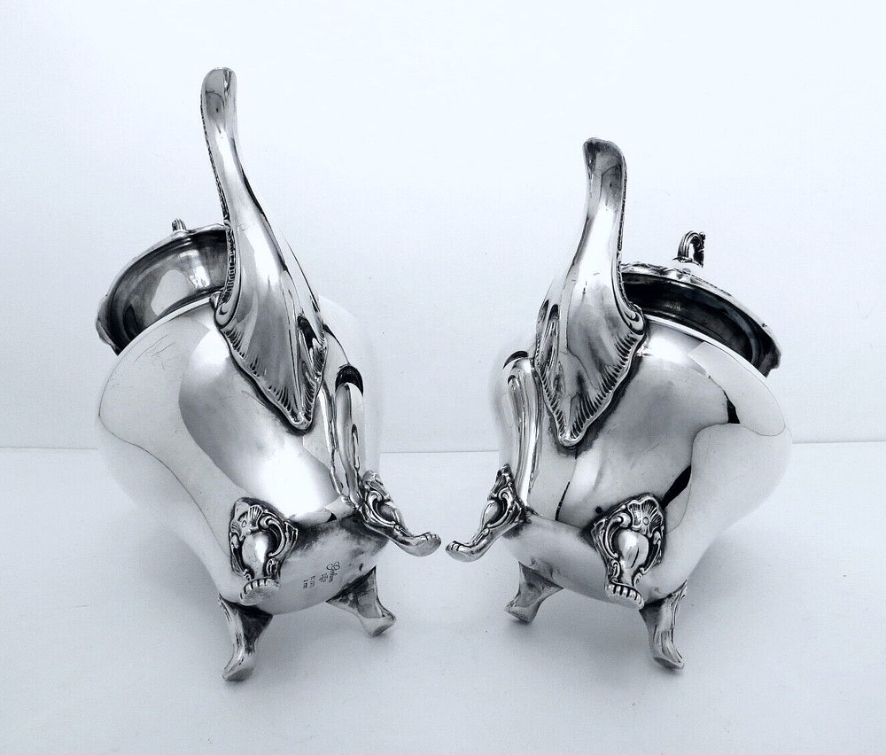 1950 GORHAM ANCHOR STRASBOURG COURT MIDCENTURY ROCOCO SHELL COFFEE TEA SET 5PC