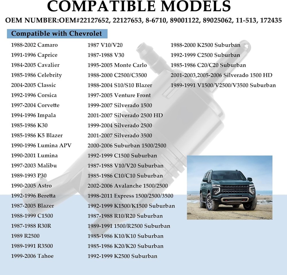 Windshield Washer Pump, Windshield Wiper Pump Compatible with Silverado, Impa
