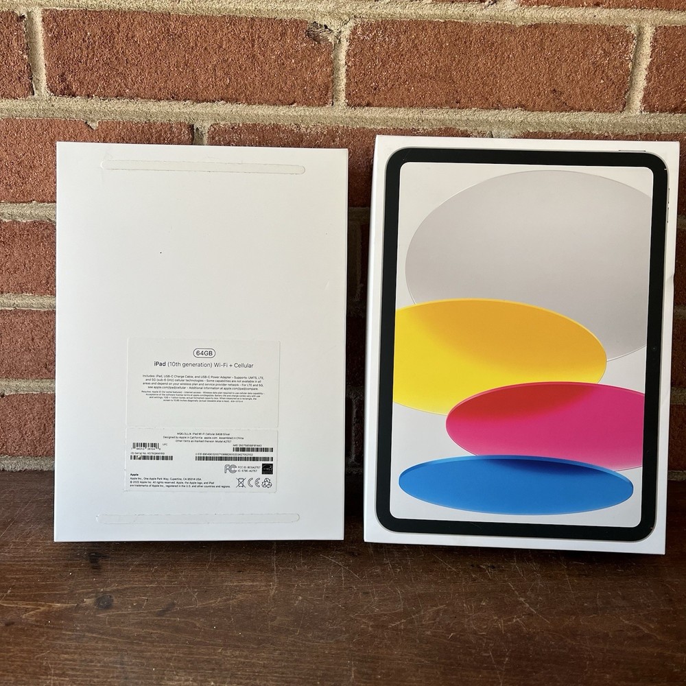 ipad (10th generation) Wi-Fi + Cellular 64 GB Silver EMPTY BOX ONLY