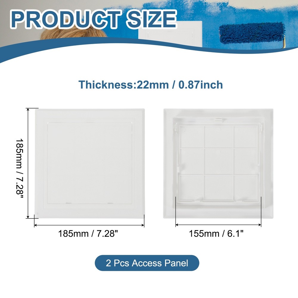 6.1x6.1 Inch(155x155mm) Removable Hinged Access Panel, 2Pcs Access Doors White