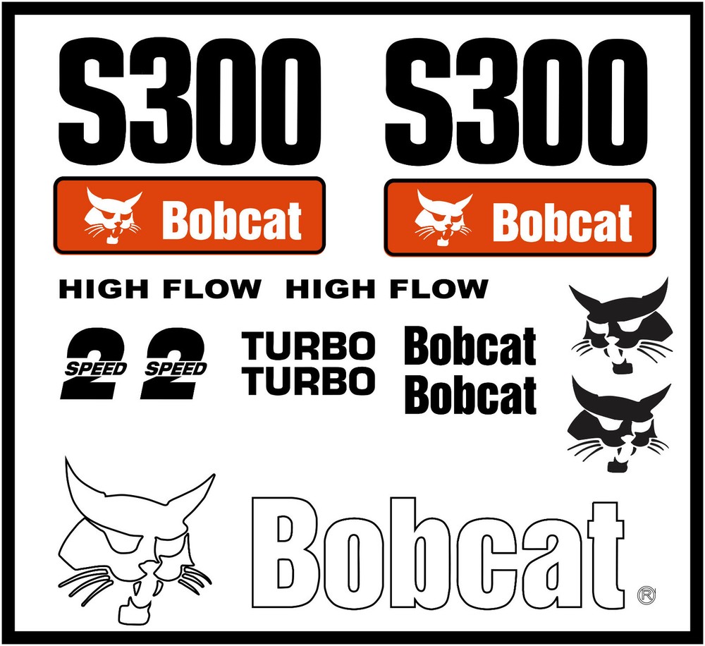 DECAL KIT for Bobcat skidsteer S300 track loader decals Stickers post 03