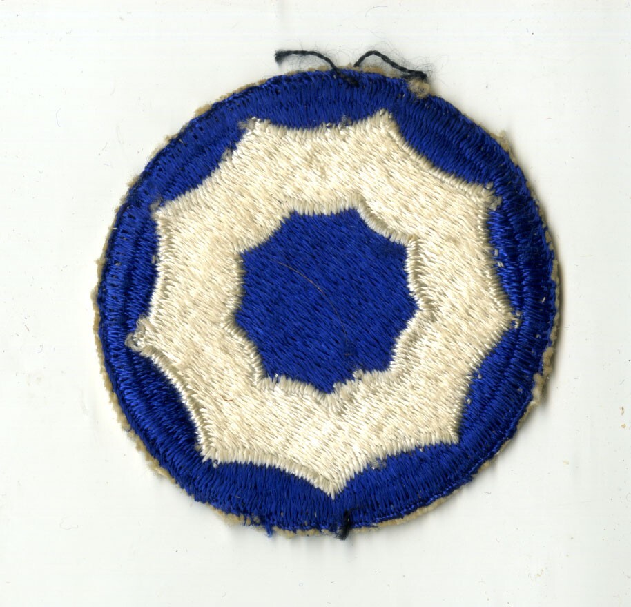 9th Service Command White Back Patch WWII Vintage Pacific Coast California