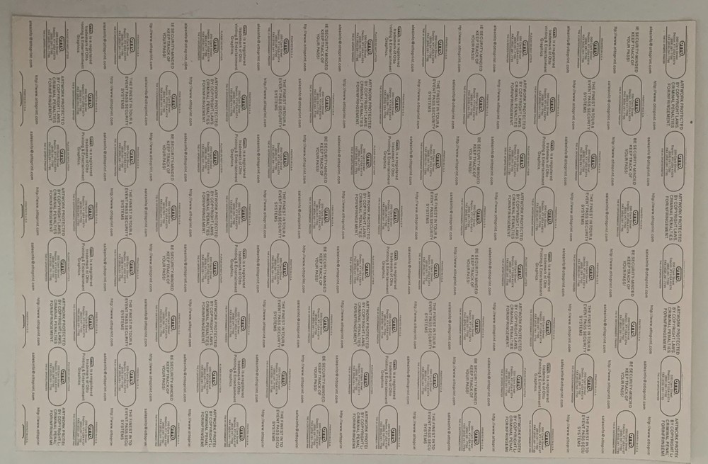 Kiss Ace Frehley's Comet UNCUT SHEET 15 1987 Tour Backstage Passes