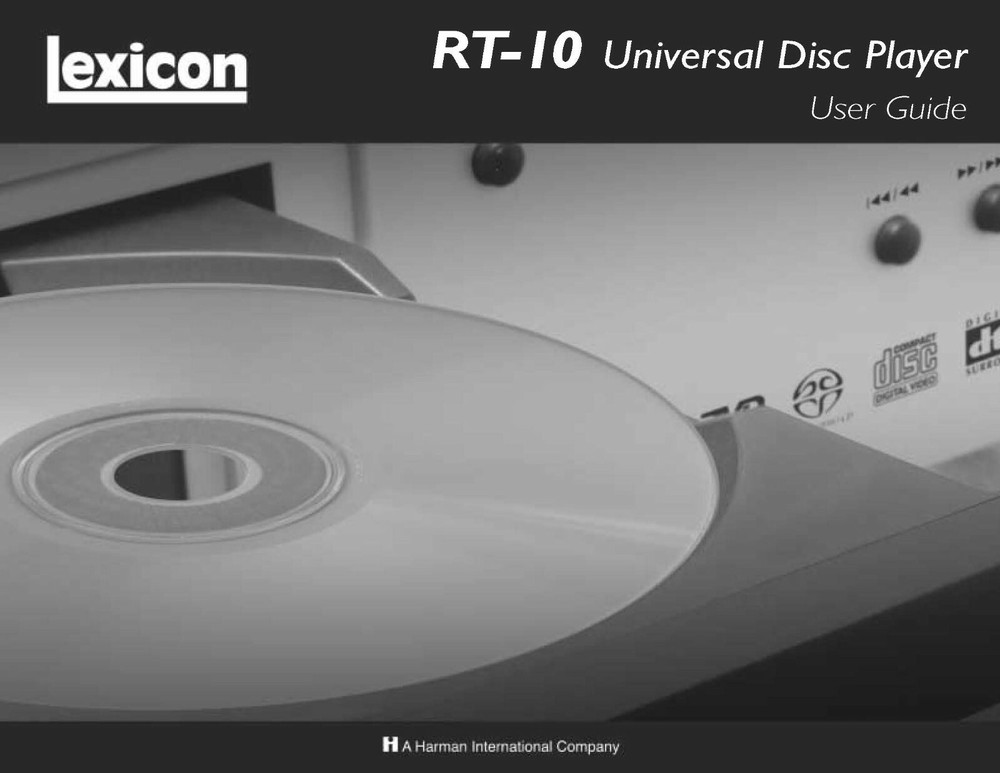 Lexicon RT-10 CD Player Owners Manual