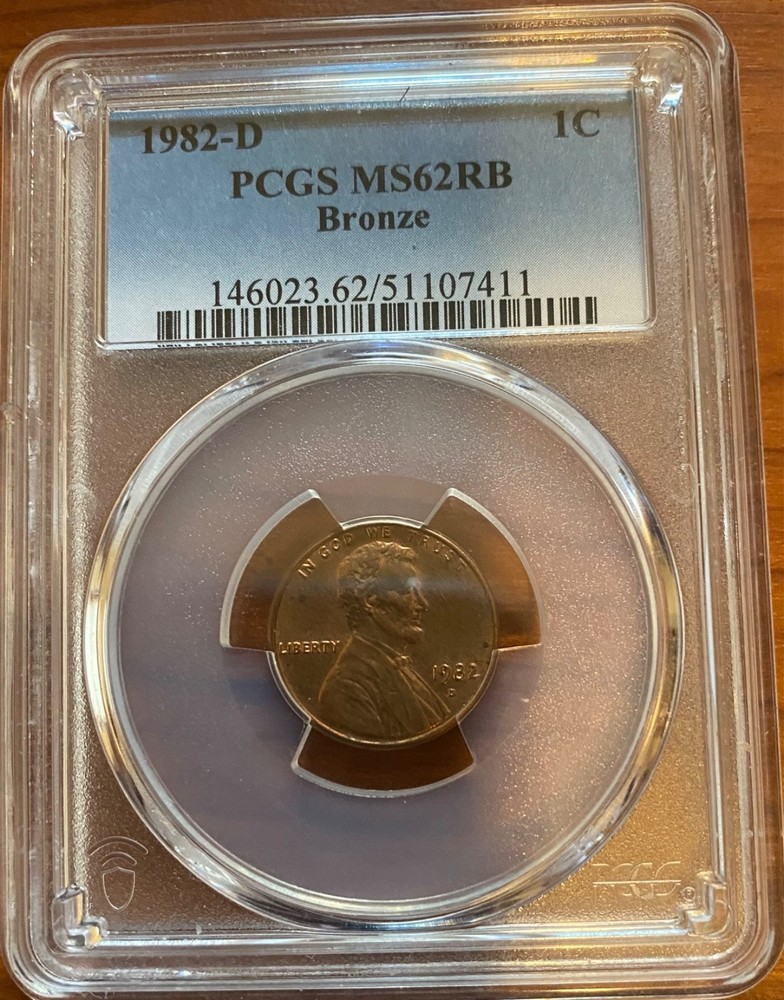 1982-D 1C PCGS MS62RB Bronze