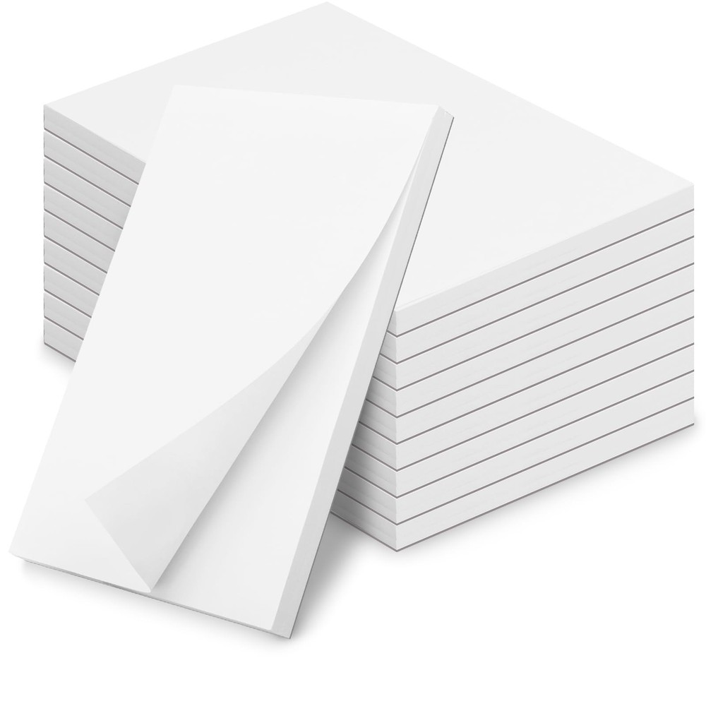 Hoiny Note Pads 4x6 In, 10 Pack Blank Server Notepad, 50 inches, White