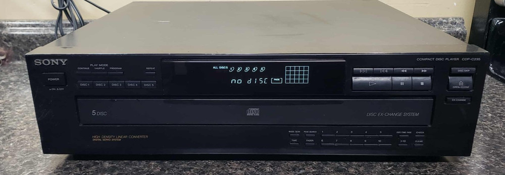 Vintage Sony CDP-C235 5 Disc CD Compact Disc Player Changer *FULLY SERVCED*