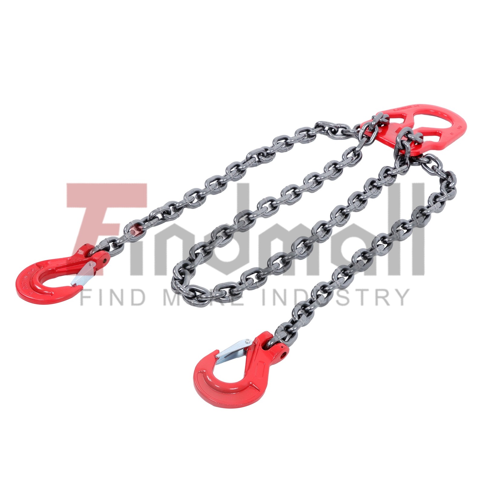 3/8" x10ft Chain Sling G80 7100lbs Lifting Chains with Adjuster Hooks 2 Legs Red
