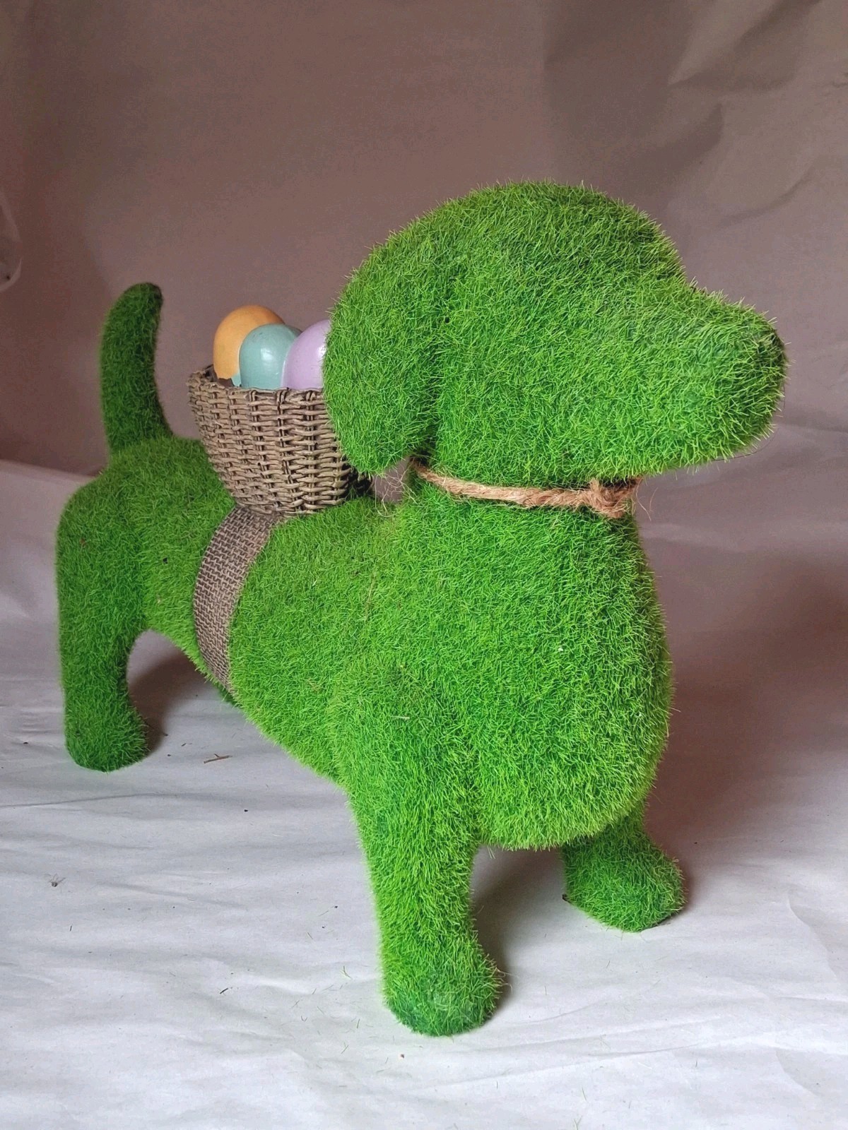 American Humane Society Grass Look Dachshund Easter Statue with Easter Basket